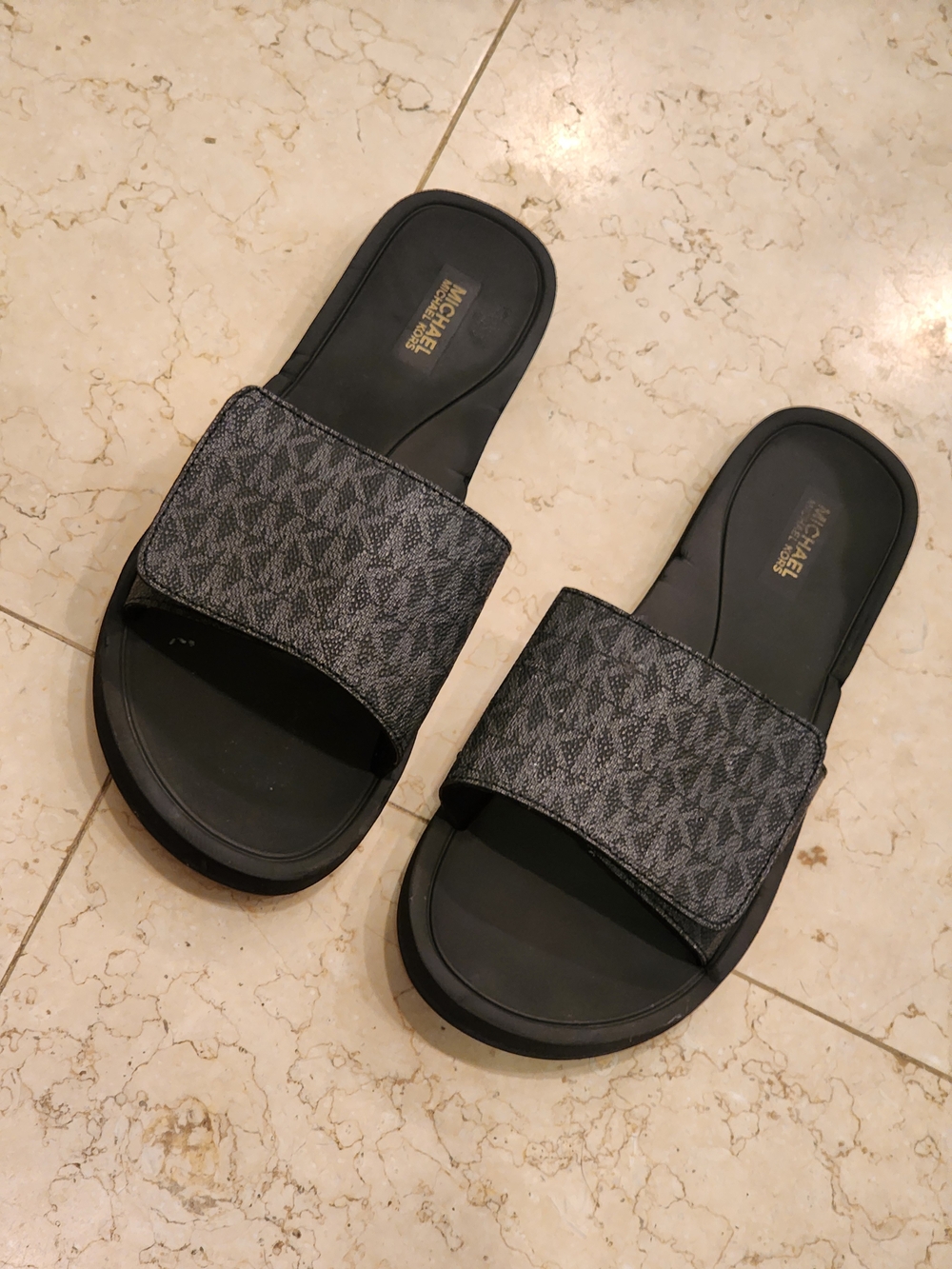 Michael Kors Black Logo Slide Sandals